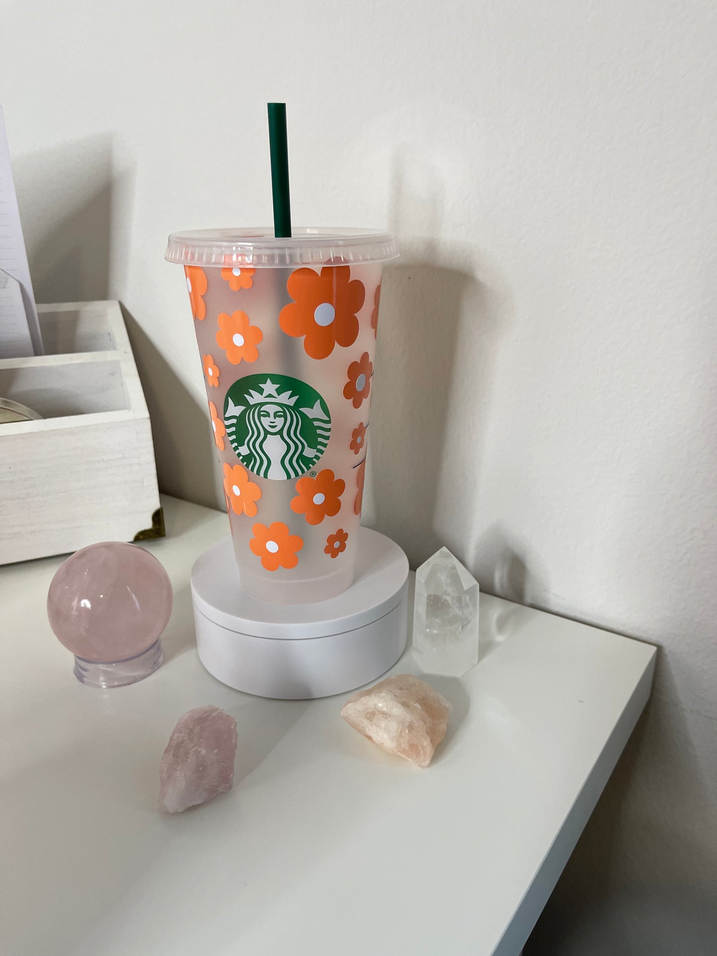 24 Oz Cold Cup with Flowers