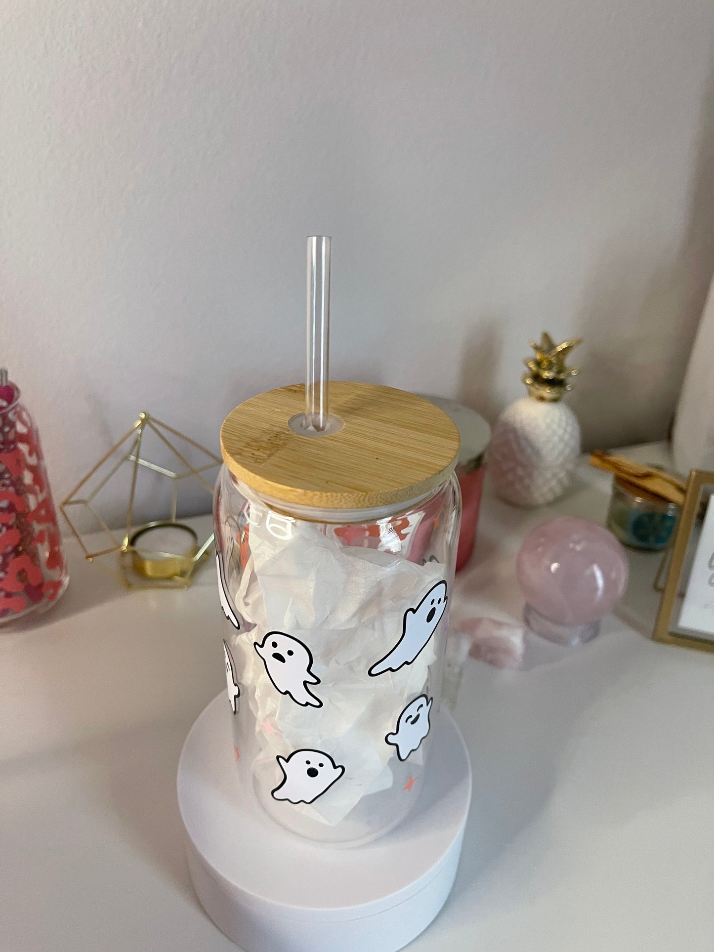 16 Oz Spooky Season Glass Can Cup- Ready To Ship