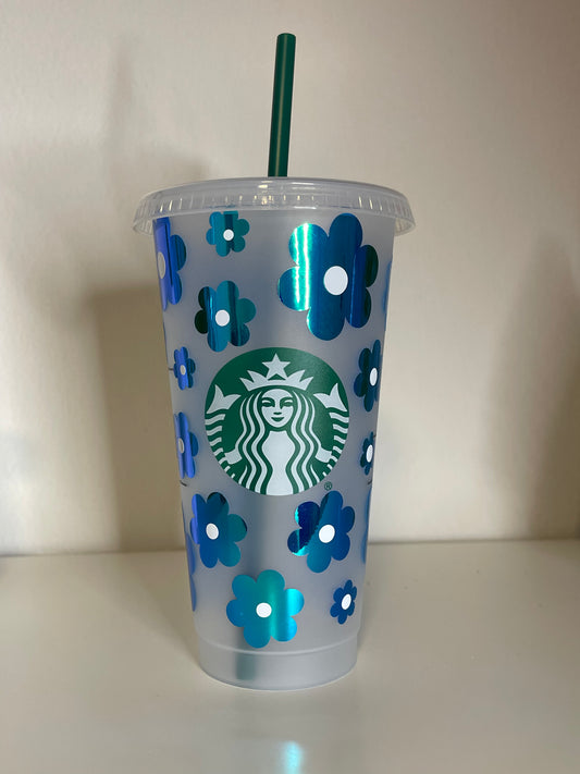 24 Oz Flower Cold cup