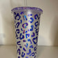 24 Oz Plastic Cold Cup- Cheetah Holo