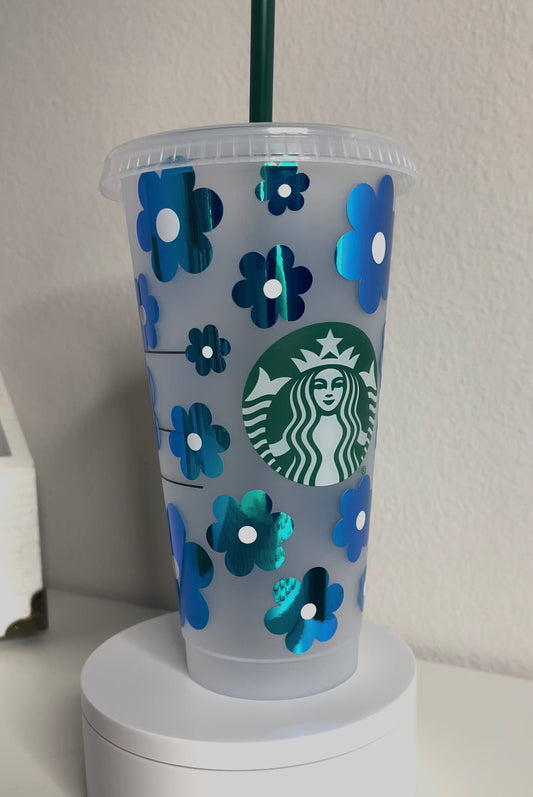 24 Oz Cold Cup with Flowers