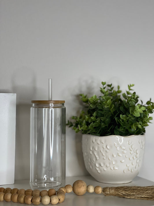 16 Oz Snow Globe Glass Can