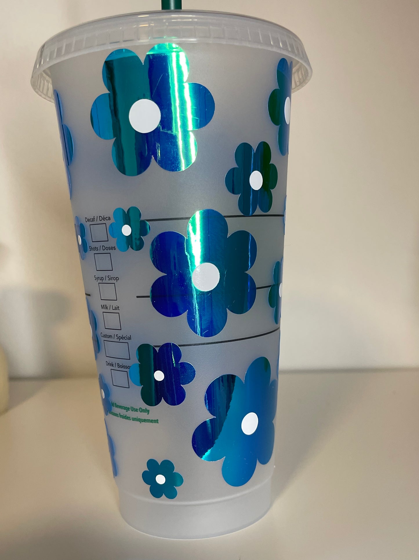 24 Oz Flower Cold cup