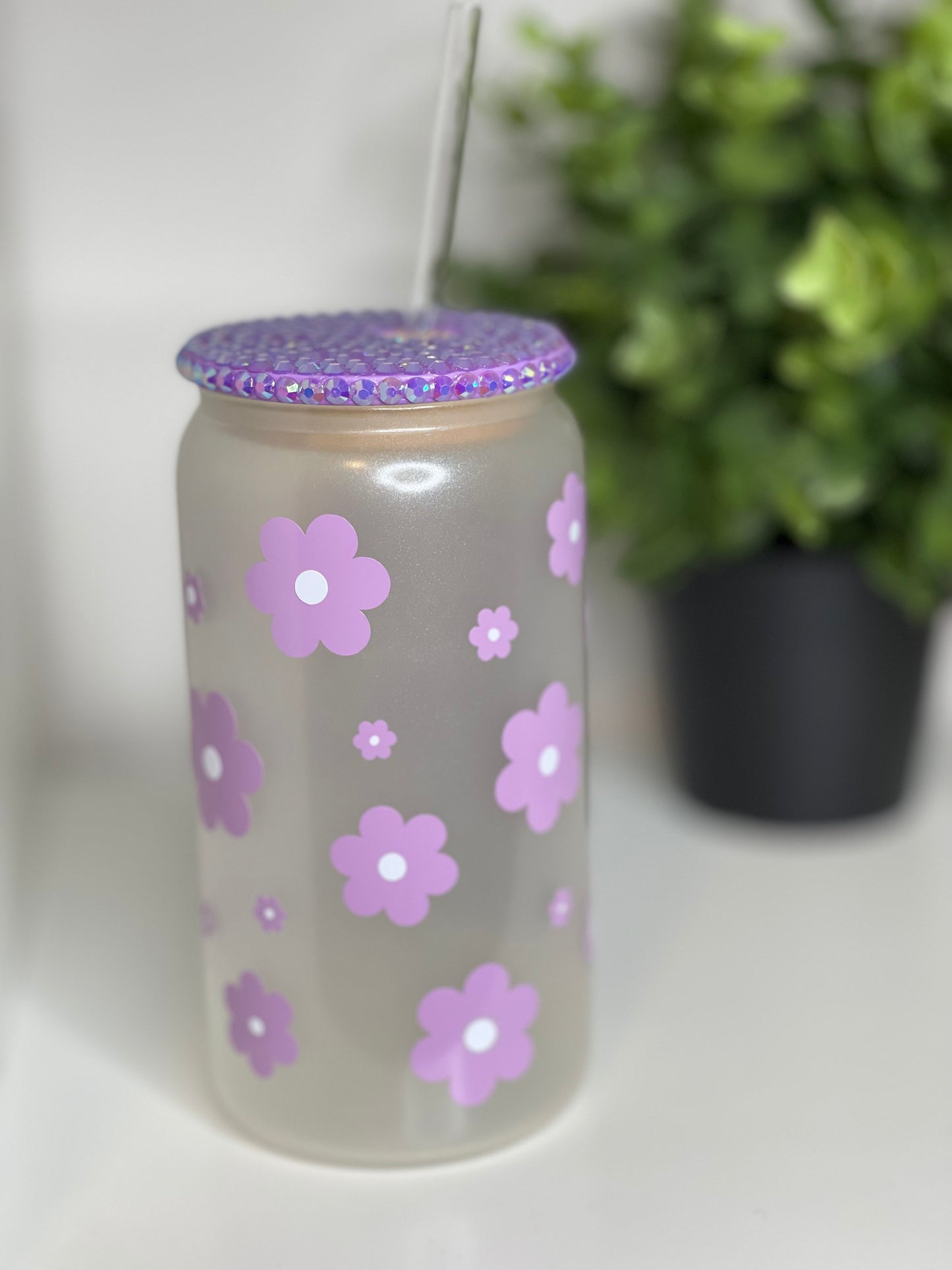 16 Oz One day a time glass can cup